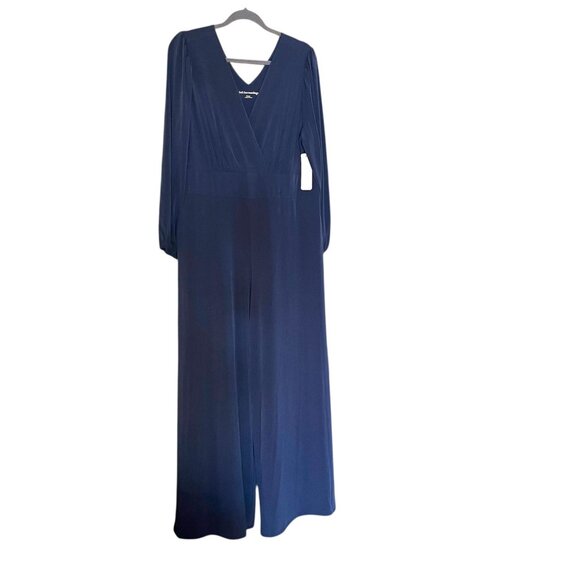 Soft Surroundings Pants - NWT Soft Surroundings Navy Long Sleeve Jumpsuit XL Polyester Blend